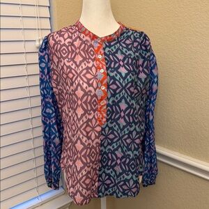 XiRENA Huntley Fiesta Cotton and Silk Blouse Woman's Small